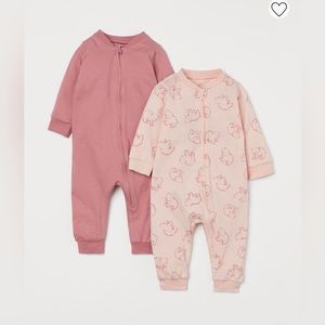 H&M 2-pack zip-up pajamas 3M